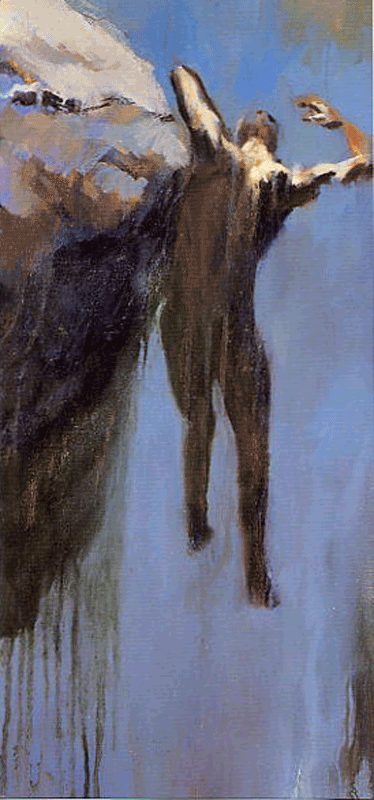 Painting of a falling man